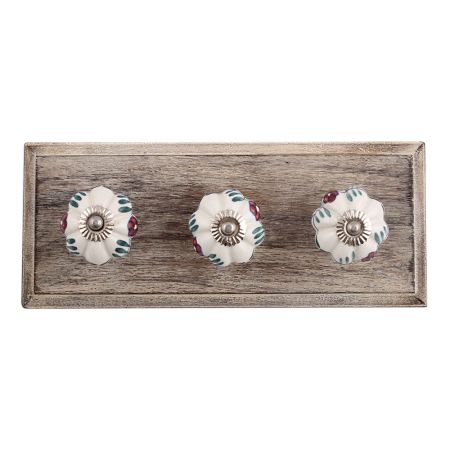 Erica Melanthera Ceramic Wooden Hooks